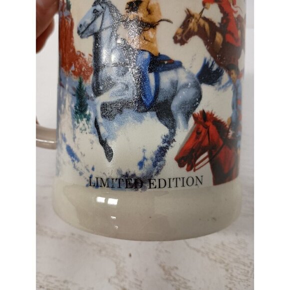 Vintage Stetson Limited Edition Cowboys Winter Scene Large Beer Stein Mug - Picture 3 of 12